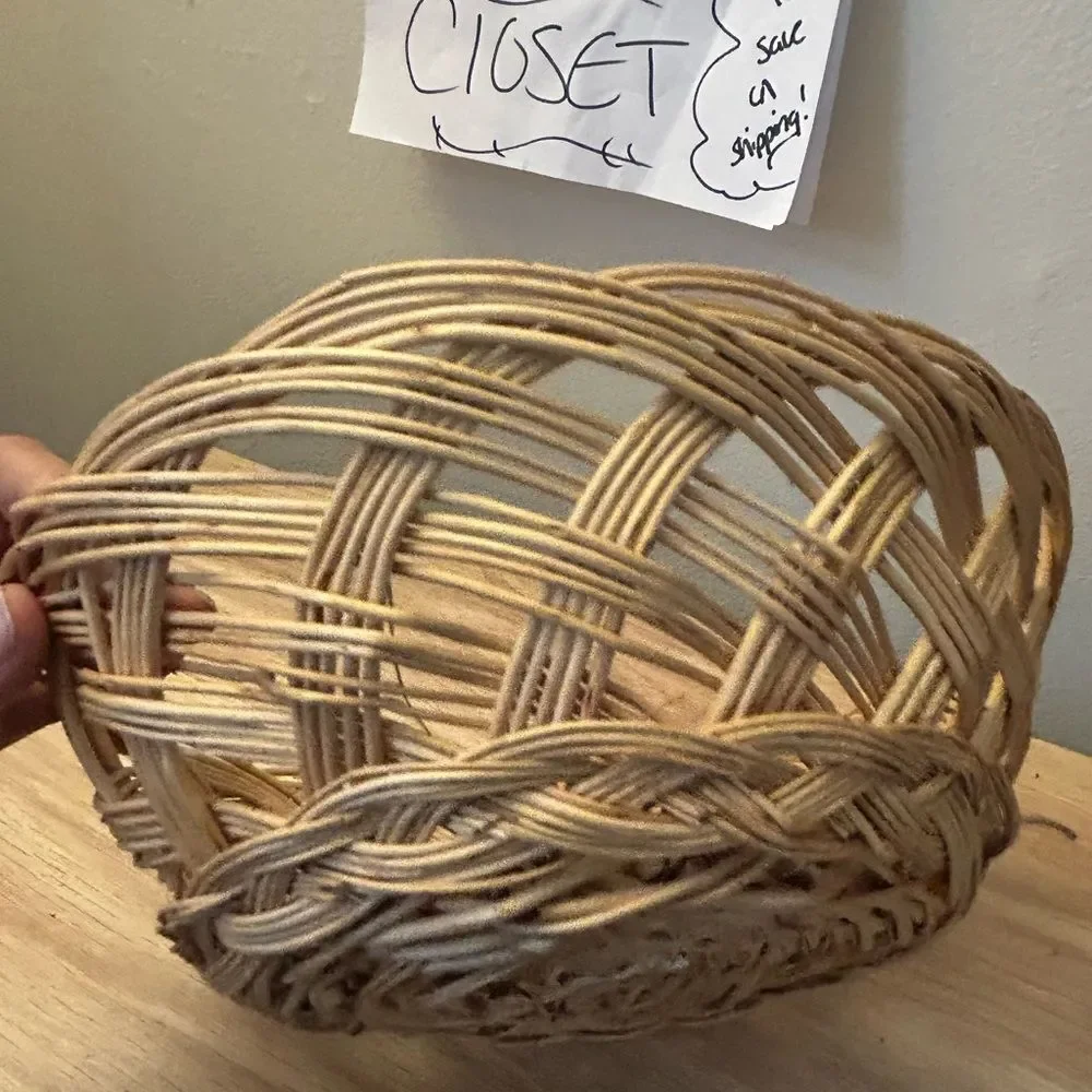 Woven Decorative Rattan Bowl - Natural Brown Home Accent